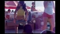 Perreo party dance in beach